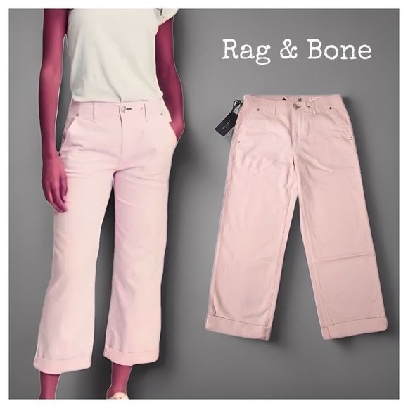 NWT Rag & Bone Buckley Straight Leg Pants in Blush Pink - Picture 1 of 11